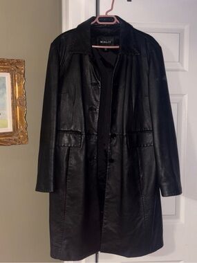Vintage 100% Genuine Leather WINLIT Black Coat